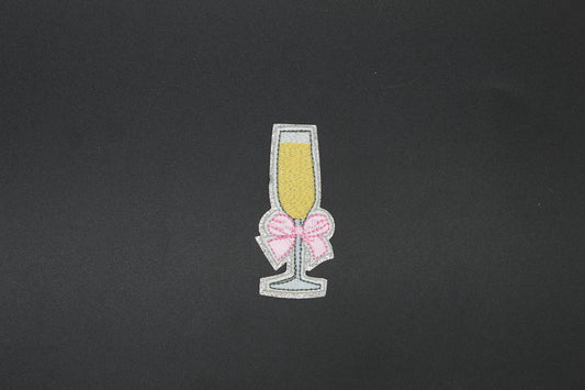 Coquette Champagne Glass Iron-On Patch