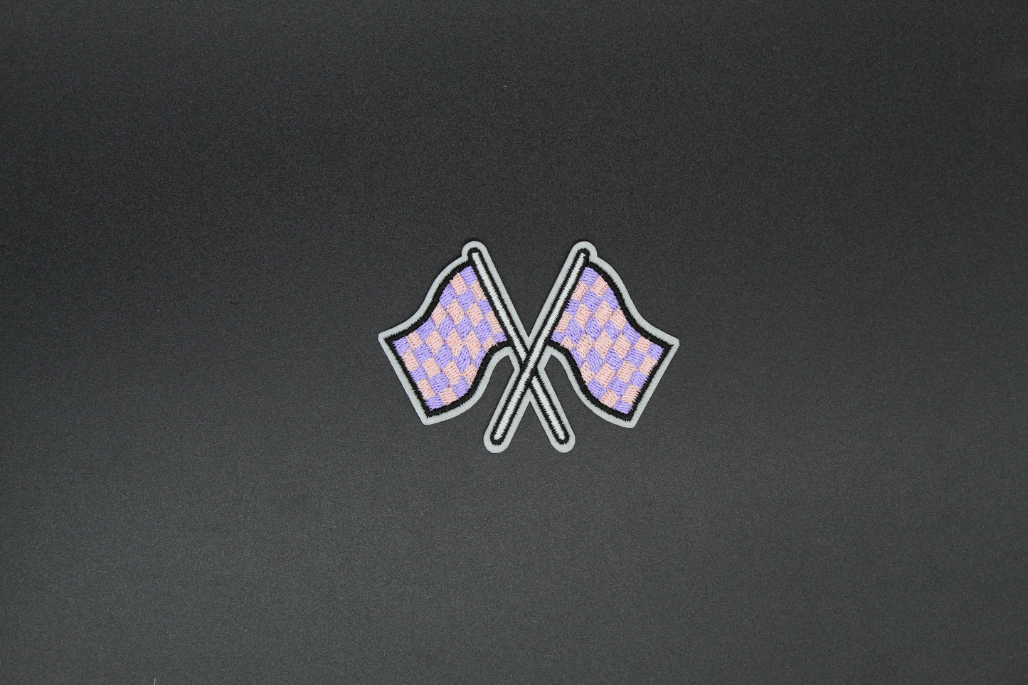 Lavender Checkered Race Flag Patch