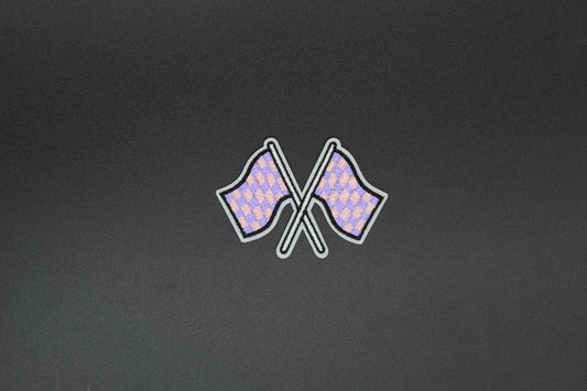Lavender Checkered Race Flag Patch