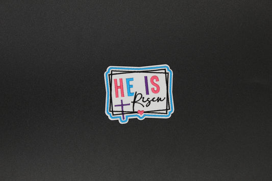 “He Is Risen” Cross Faith Embroidered Iron-On-Patch