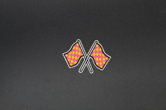 Neon Pink & Yellow Race Flag Patch