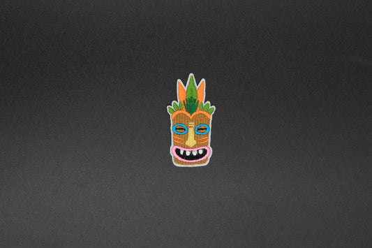 Colorful Tiki Mask Iron-On Patch