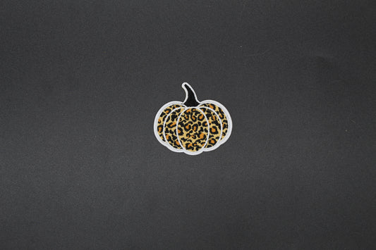Leopard Print Pumpkin Iron-On Patch