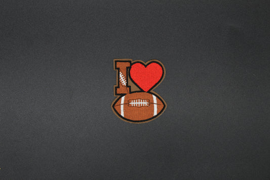 I Love Football Embroidered Patch | Cute Sports Heart Iron-On Patch for Jackets, Bags & Hat