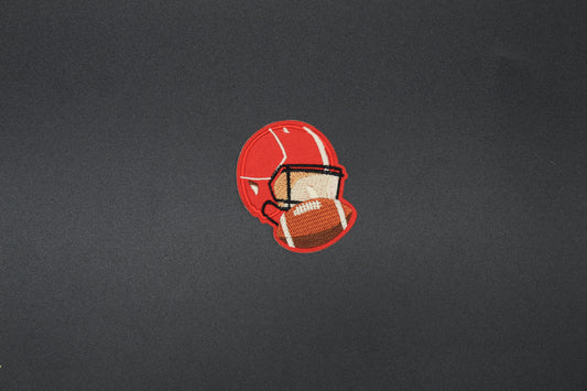 Football Helmet Embroidered Patch | Sports Iron-On Patch for Jackets, Bags & Team Apparel