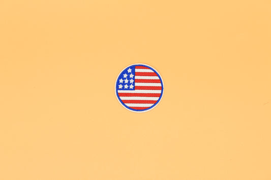Round American Flag Iron-On Patch