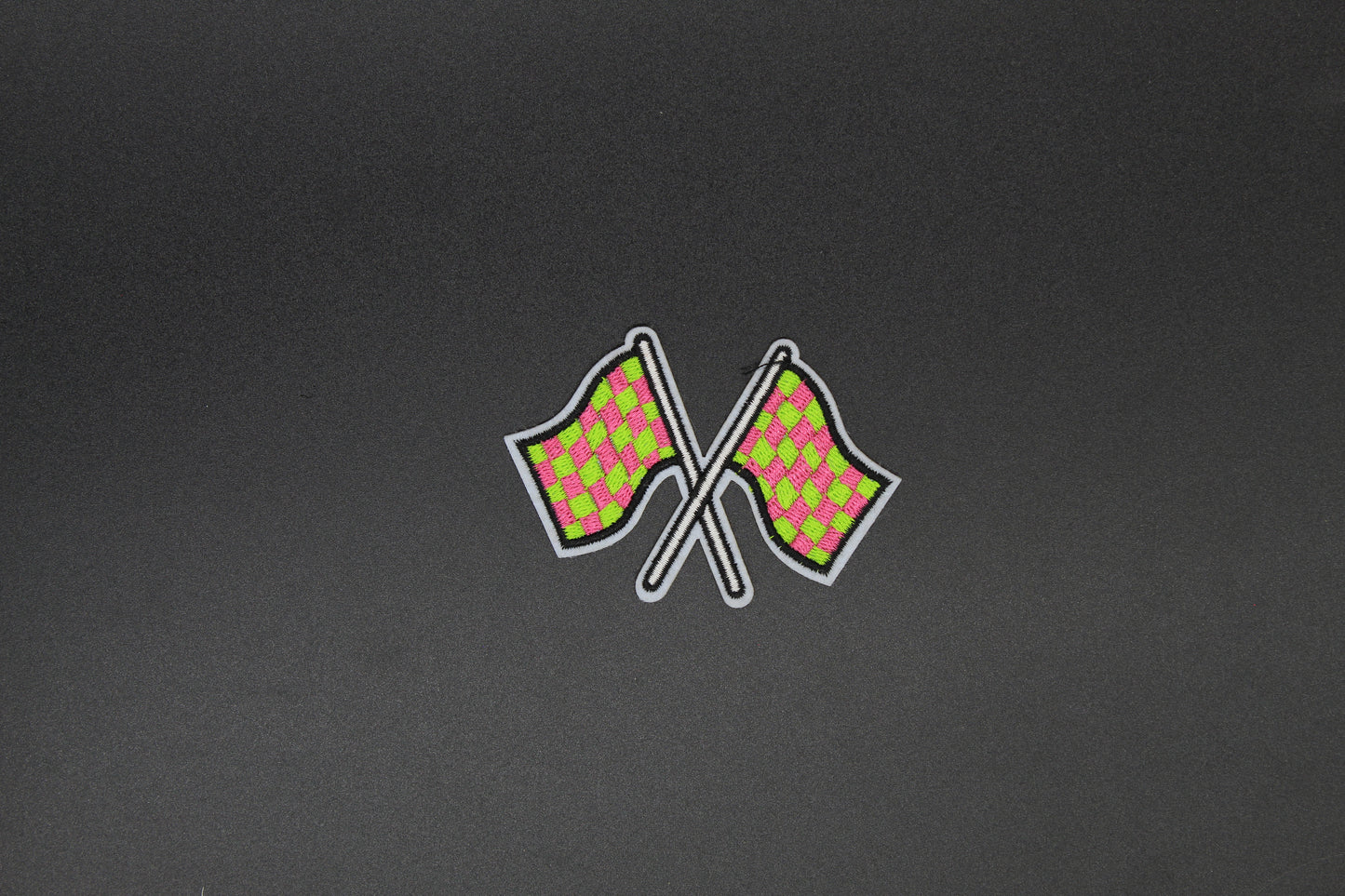 Neon Pink & Green Race Flag Patch