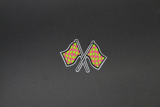 Neon Pink & Green Race Flag Patch