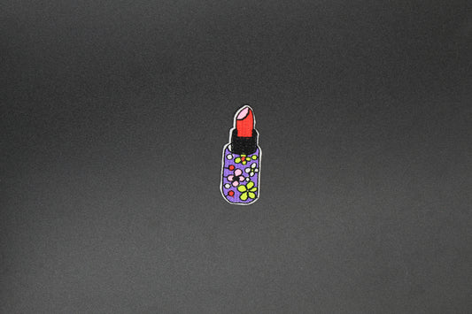 Retro Floral Lipstick Iron-On Patch