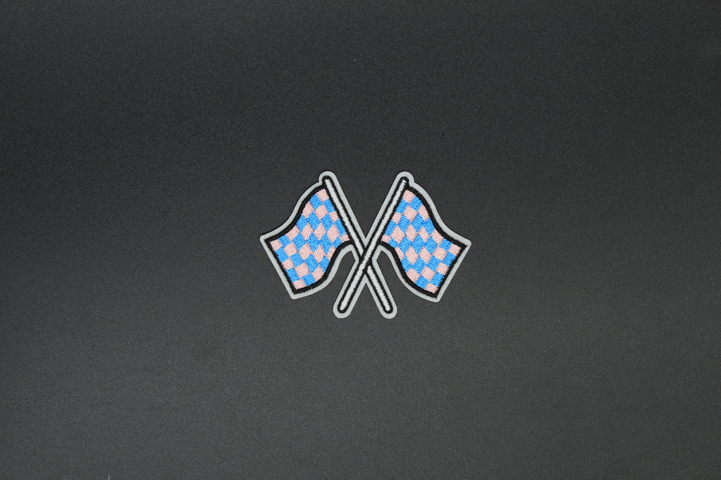 Blue & Pink Checkered Race Flag Patch
