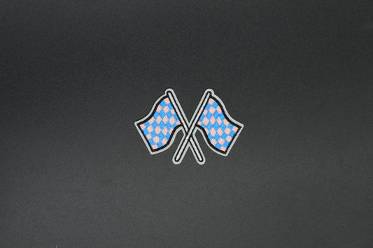 Blue & Pink Checkered Race Flag Patch