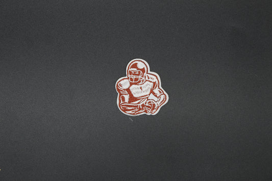 Football Player Embroidered Patch | Vintage Sports Iron-On Patch for Jackets, Bags & Team Apparel