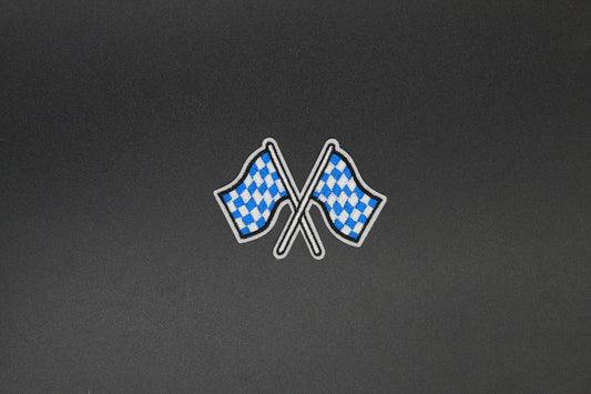 Classic Blue Checkered Race Flag Patch
