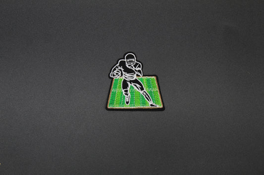 Football Running Back Embroidered Patch | Sports Field Iron-On Patch for Jackets, Hats & Bags