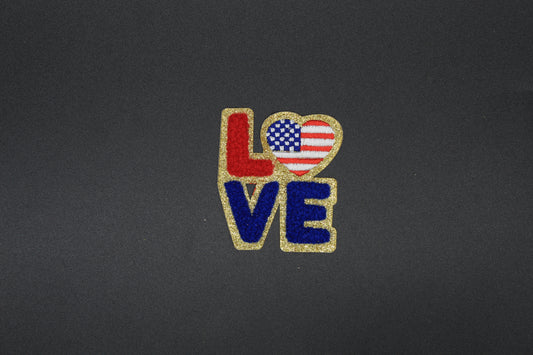 Patriotic Love Iron-On-Patch