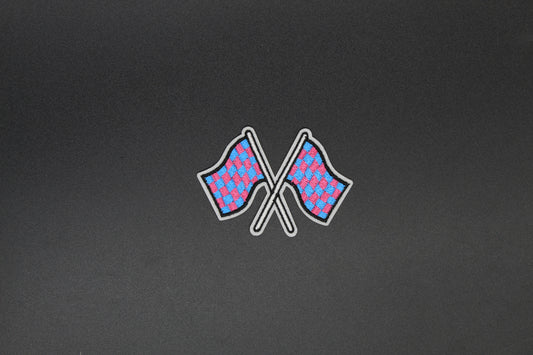 Electric Blue & Pink Race Flag Patch