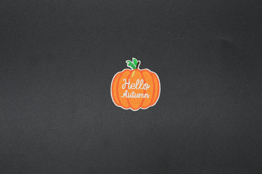 Hello Autumn Pumpkin Iron-On Patch