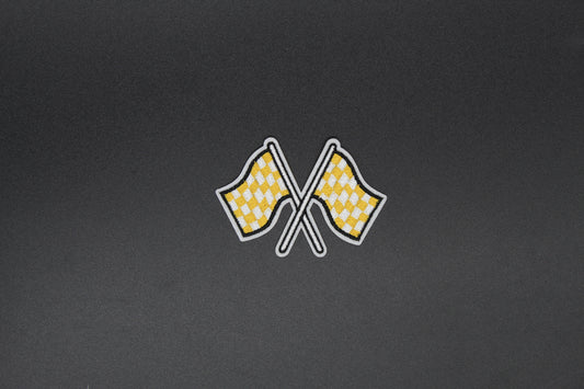 Golden Yellow Checkered Race Flag Patch