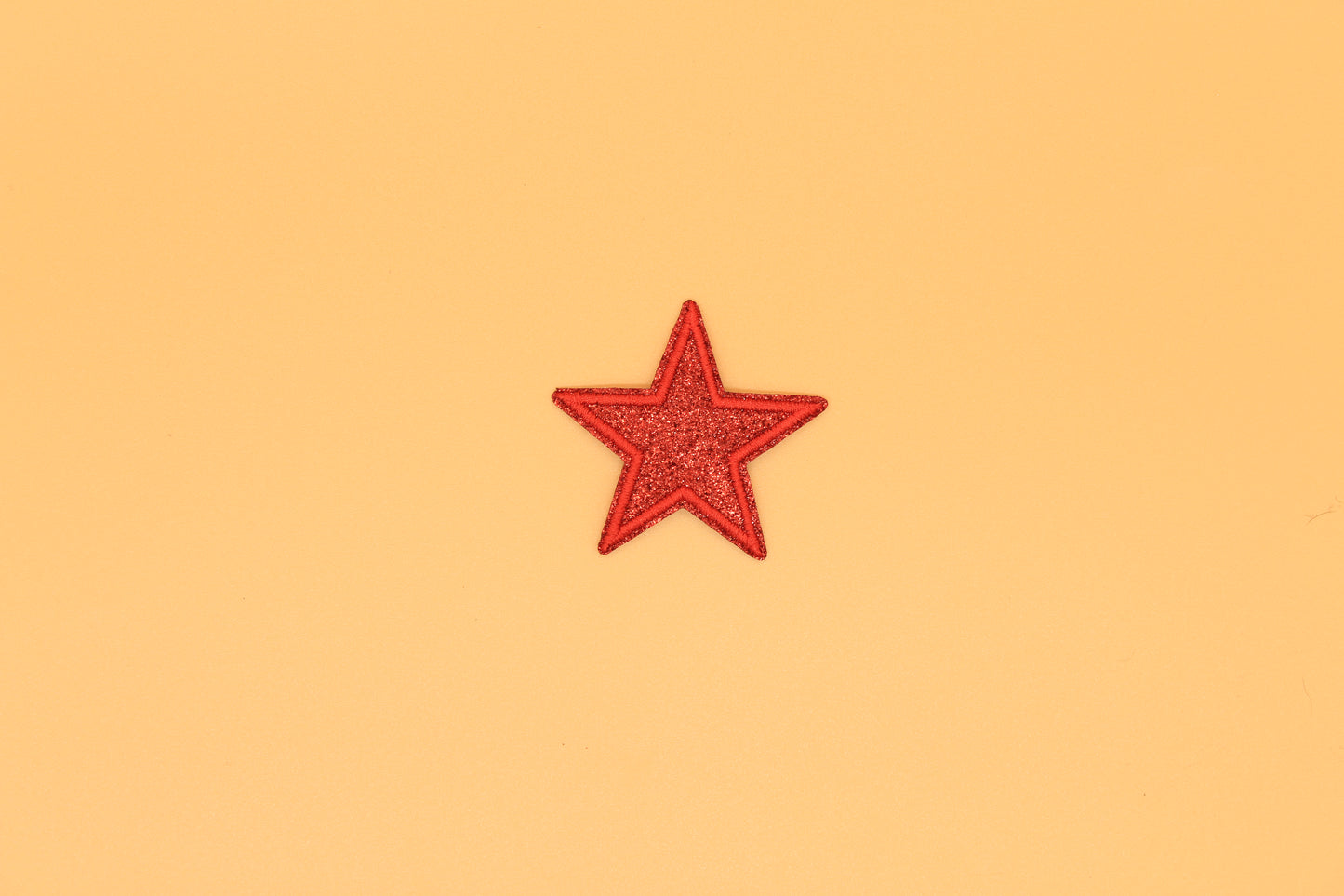 Red Glitter Star Iron-On Patch