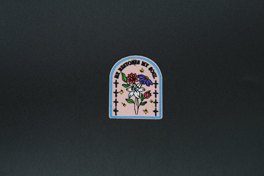 “He Knows My Soul” Floral Embroidered Iron-On-Patch