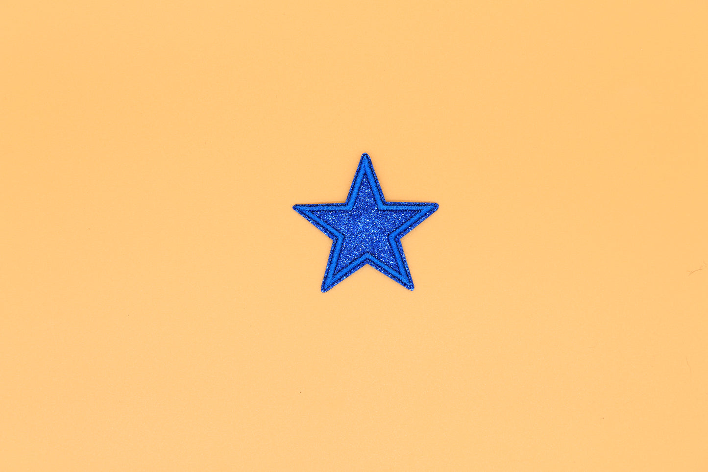 Blue Glitter Star Iron-On Patch
