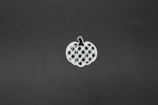 Black and White Checkered Pumpkin Iron-On Patch