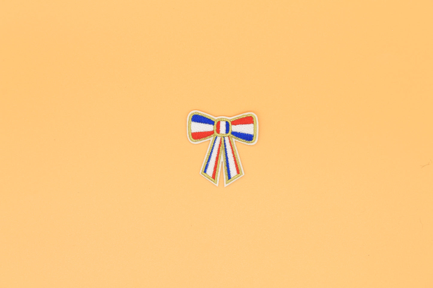Patriotic Ribbon Bow Iron-On Patch