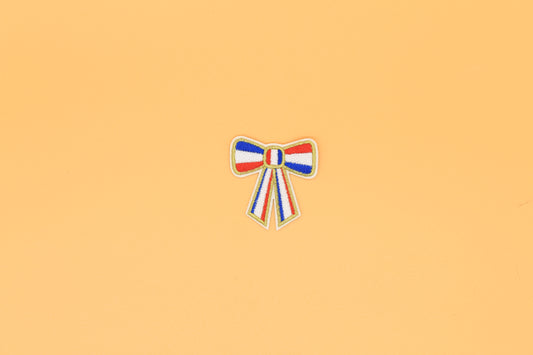 Patriotic Ribbon Bow Iron-On Patch