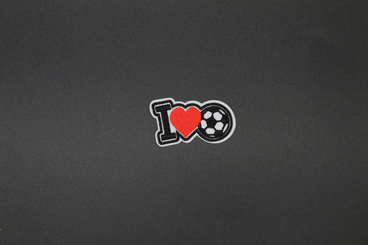 I Love Soccer Embroidered Patch | Heart & Soccer Ball Iron-On Sports Patch