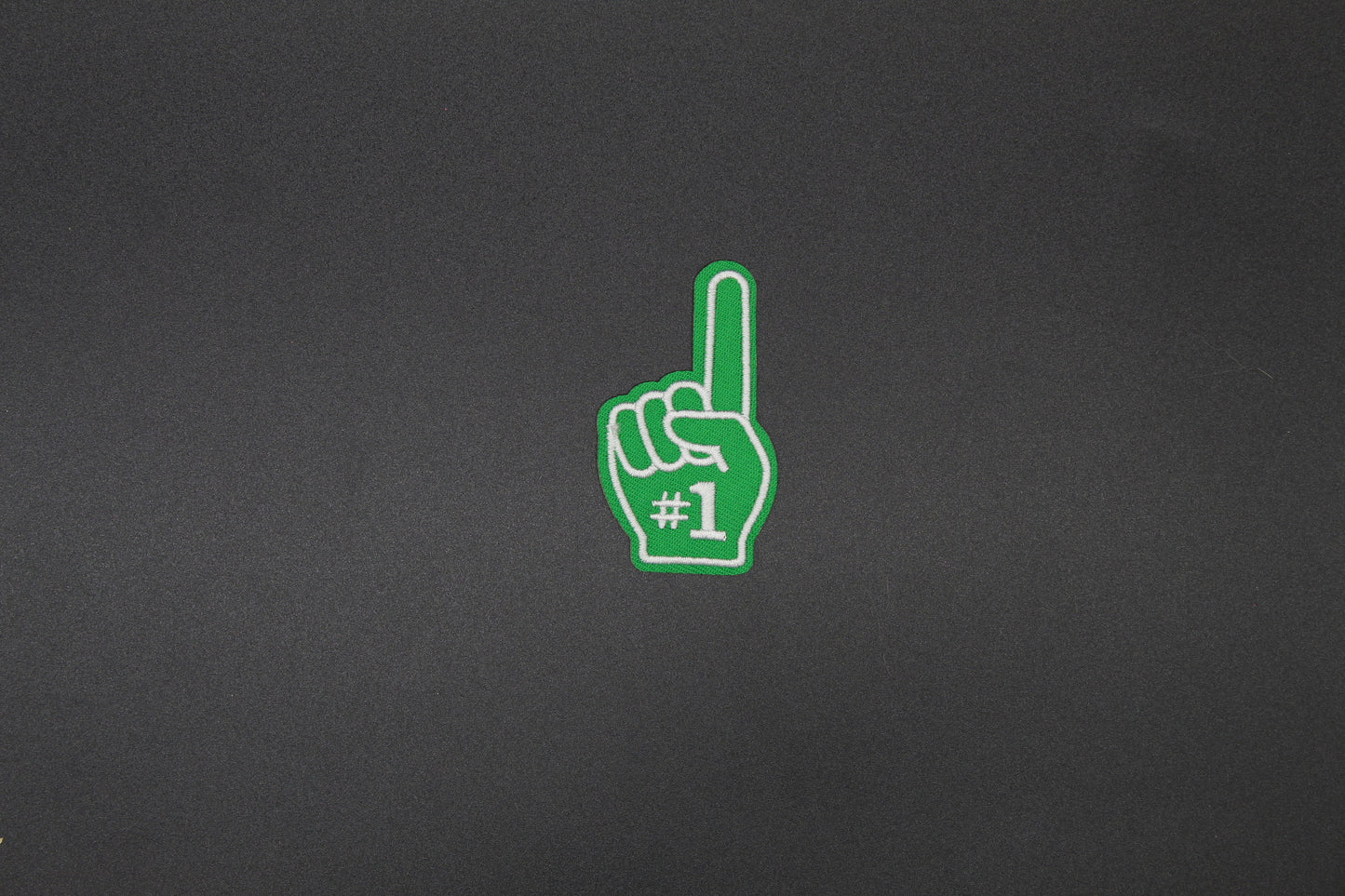 #1 Foam Finger Embroidered Patch | Sports Fan Iron-On Patch | Green or Orange Color Options