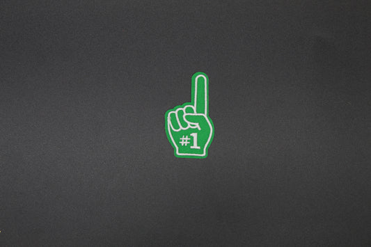 #1 Foam Finger Embroidered Patch | Sports Fan Iron-On Patch | Green or Orange Color Options