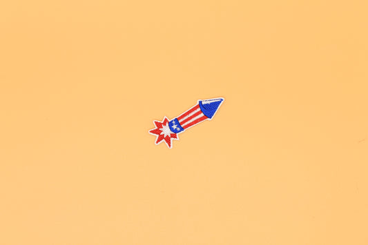 Patriotic Firework Rocket Iron-On Patch