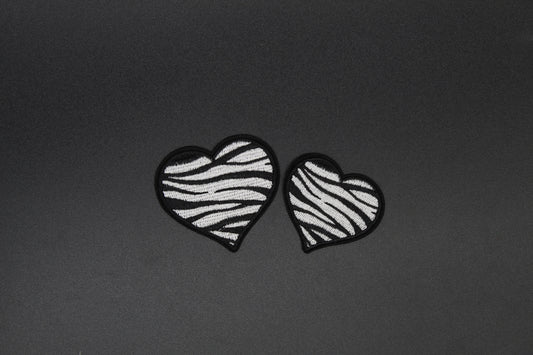 Zebra Stripe Heart Patch