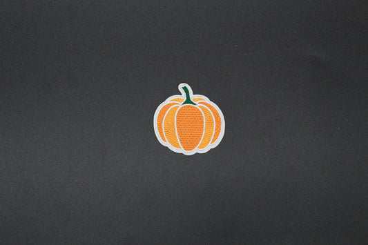 Bright Orange Pumpkin Iron-On Patch