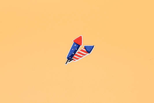 Patriotic Double Rocket Iron-On Patch