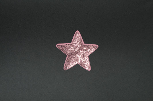 “Pink Glitter Star” Sequin Patch
