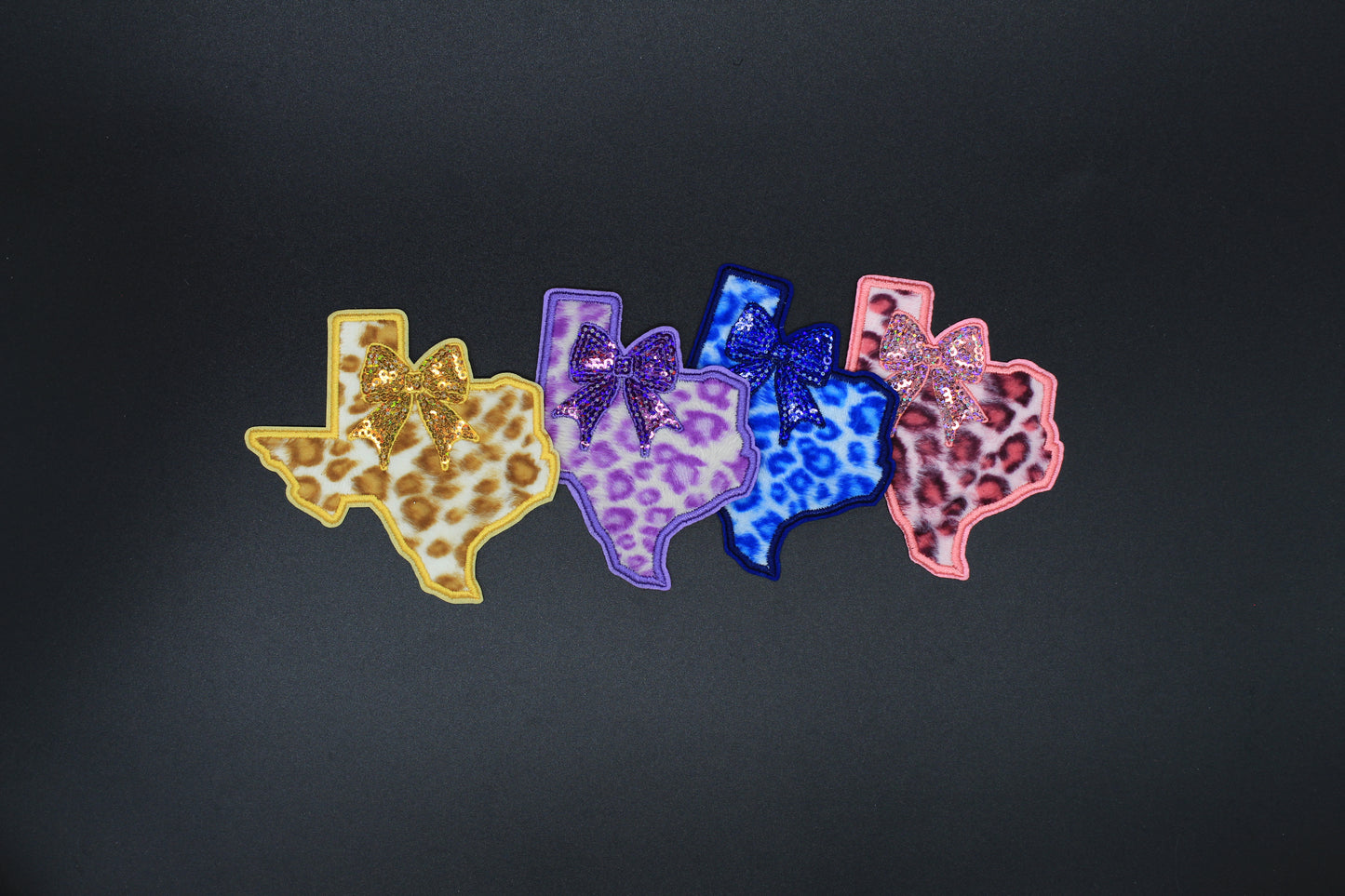 Texas Bow Glitter Patch – Available in Yellow, Blue, Pink, or Purple