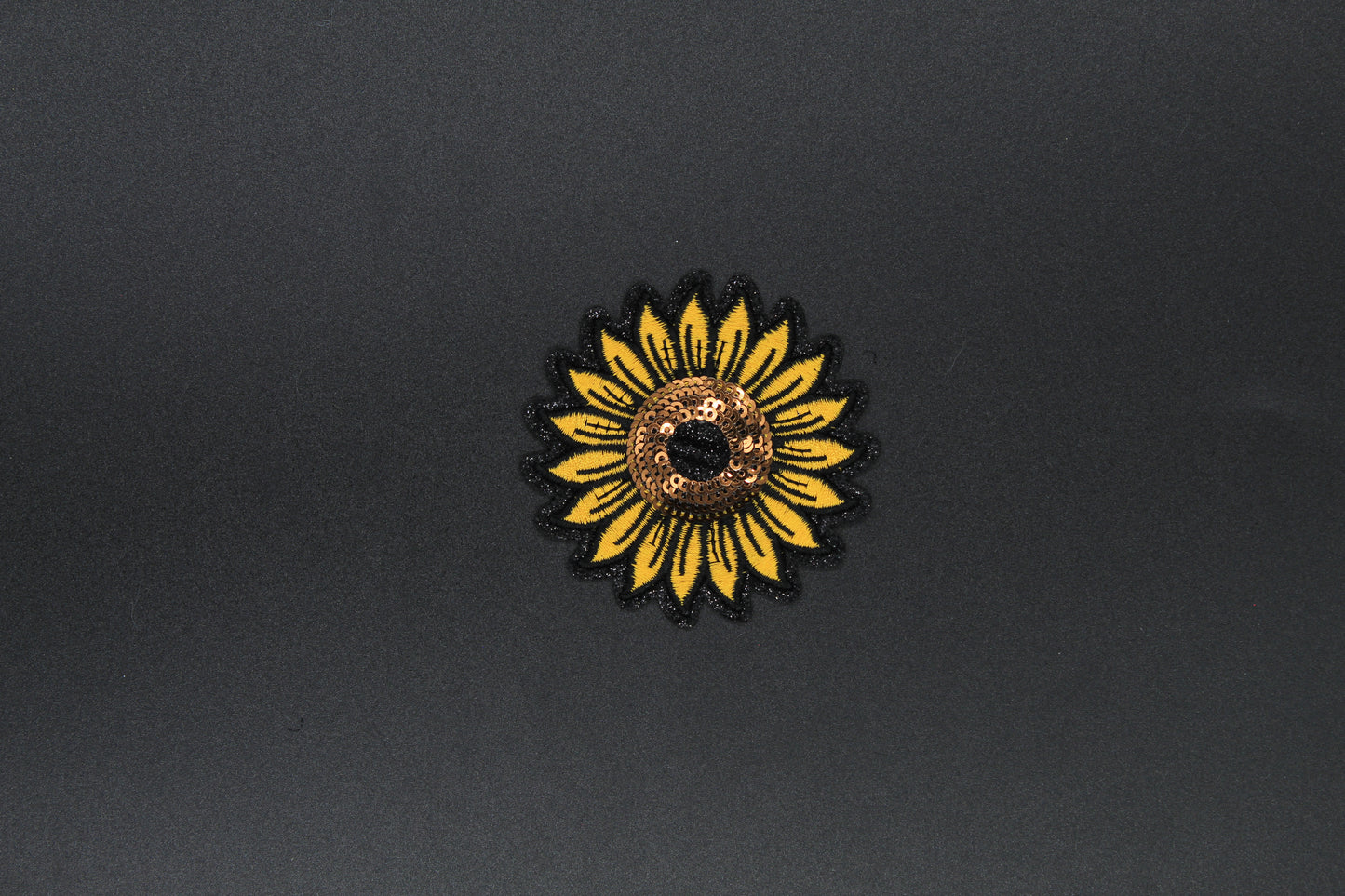 Sequin Center Sunflower Iron-On Patch