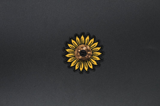 Sequin Center Sunflower Iron-On Patch