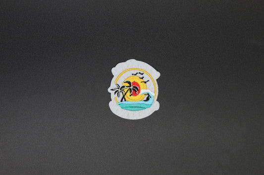 Sunset Island Scene Iron-On Patch