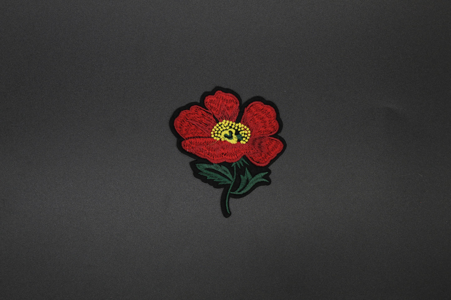 Red Floral Iron-On Patch
