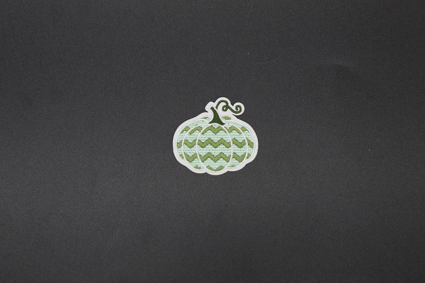 Green Chevron Pumpkin Iron-On Patch
