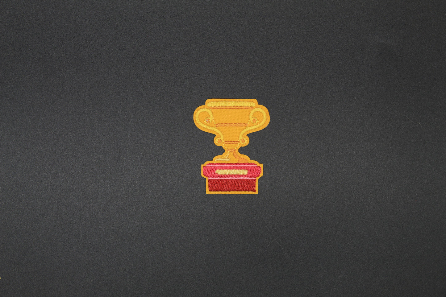 Trophy Embroidered Patch | Gold Championship Cup Iron-On Award Patch