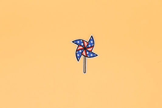 Stars & Stripes Pinwheel Iron-On Patch