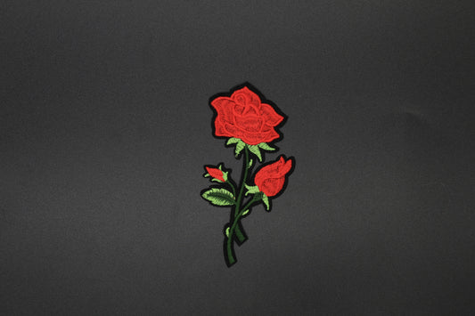 Red Rose Iron-On Patch