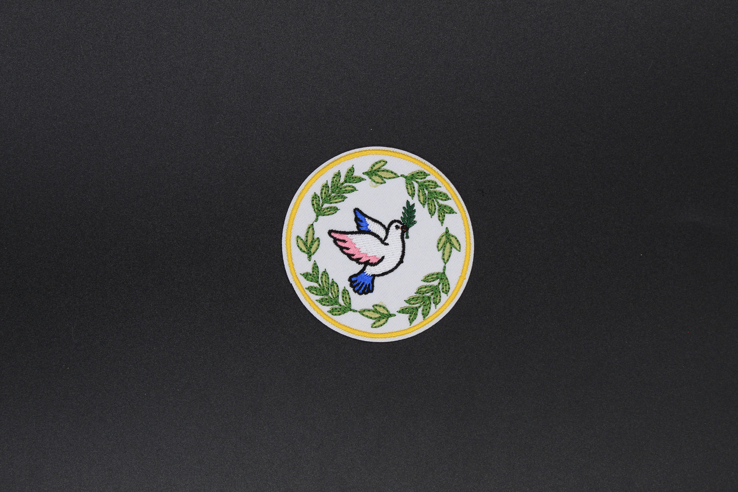“Peace Dove Wreath” Embroidered Iron-On-Patch