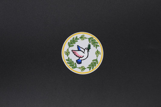“Peace Dove Wreath” Embroidered Iron-On-Patch