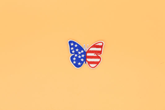 Patriotic Butterfly Iron-On Patch