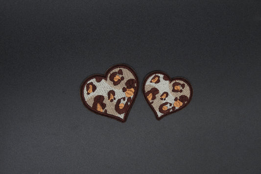 Leopard Print Heart Patch
