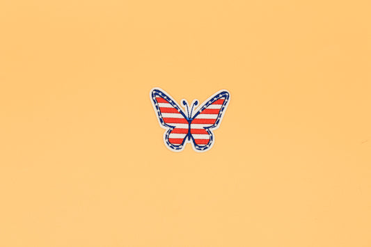 Stars & Stripes Butterfly Iron-On Patch